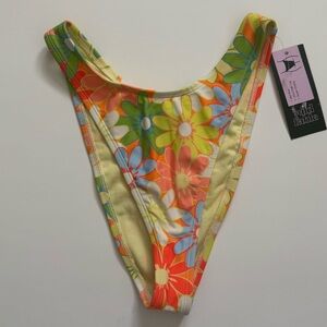 Wild Fable Women’s Floral Bikini Bottoms Size XXS Mid Rise Ultra High Leg Cheeky